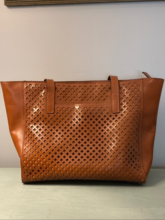 Patricia Nash Handbags - Patricia Nash Cognac Laser-Cut Varsi Tote